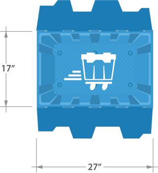 Crate dimensions: 27 inches long by 17 inches wide